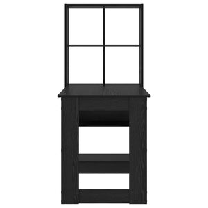 vidaXL Desk with Shelves Black Oak Look 122 x 67 x 145 cm