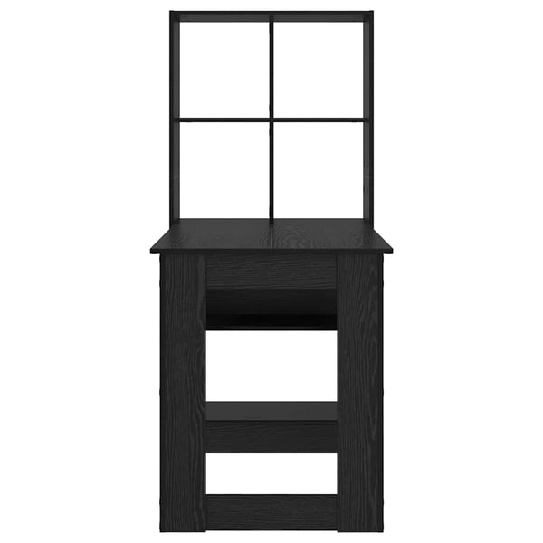 vidaXL Desk with Shelves Black Oak Look 122 x 67 x 145 cm