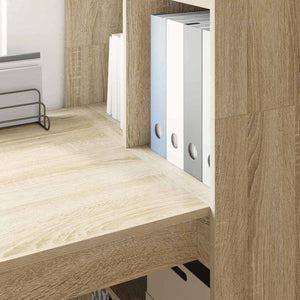 vidaXL Desk Sonoma Oak 122 x 67 x 145 cm Engineered Wood