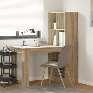 vidaXL Desk Sonoma Oak 122 x 67 x 145 cm Engineered Wood