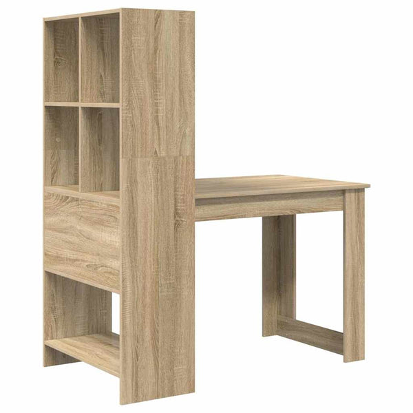 vidaXL Desk Sonoma Oak 122 x 67 x 145 cm Engineered Wood