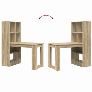 vidaXL Desk Sonoma Oak 122 x 67 x 145 cm Engineered Wood