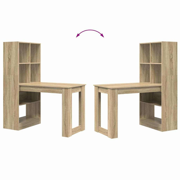 vidaXL Desk Sonoma Oak 122 x 67 x 145 cm Engineered Wood