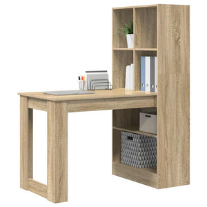 vidaXL Desk Sonoma Oak 122 x 67 x 145 cm Engineered Wood