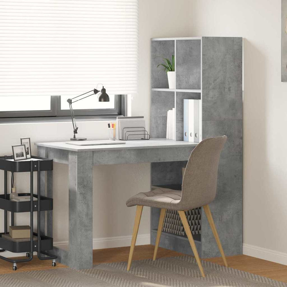 vidaXL Desk Concrete Grey 122 x 67 x 145 cm Engineered Wood