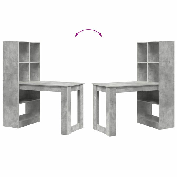 vidaXL Desk Concrete Grey 122 x 67 x 145 cm Engineered Wood