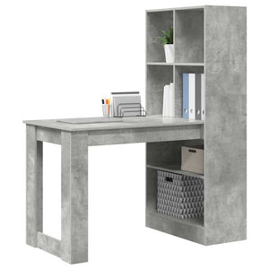 vidaXL Desk Concrete Grey 122 x 67 x 145 cm Engineered Wood