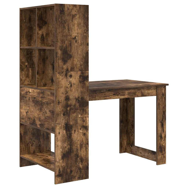 vidaXL Desk Smoked Oak 122 x 67 x 145 cm Engineered Wood
