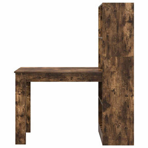 vidaXL Desk Smoked Oak 122 x 67 x 145 cm Engineered Wood