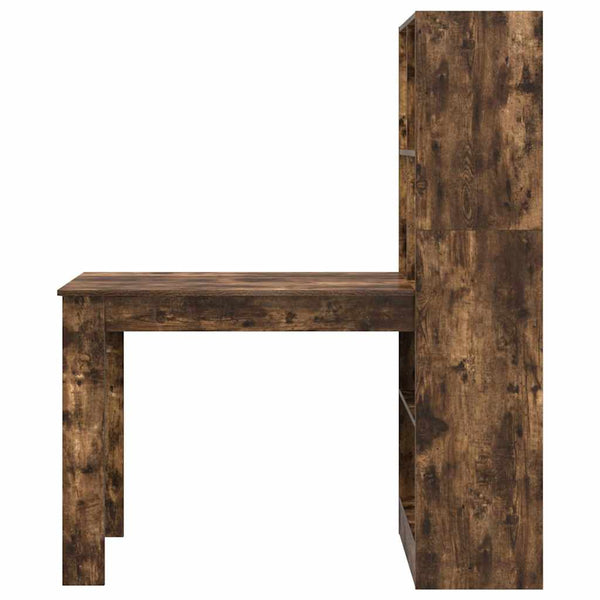 vidaXL Desk Smoked Oak 122 x 67 x 145 cm Engineered Wood