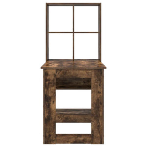vidaXL Desk Smoked Oak 122 x 67 x 145 cm Engineered Wood