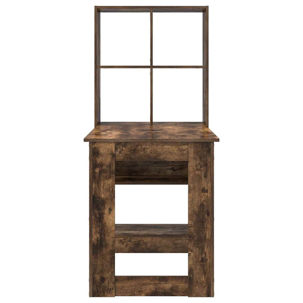 vidaXL Desk Smoked Oak 122 x 67 x 145 cm Engineered Wood