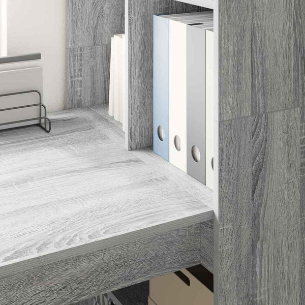 vidaXL Desk Grey Sonoma 122 x 67 x 145 cm Engineered Wood