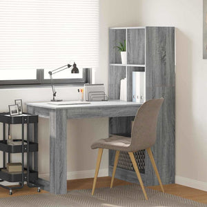 vidaXL Desk Grey Sonoma 122 x 67 x 145 cm Engineered Wood