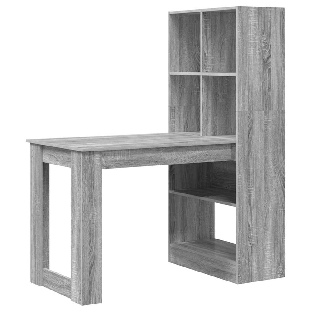 vidaXL Desk Grey Sonoma 122 x 67 x 145 cm Engineered Wood