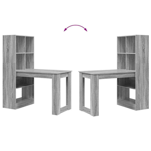 vidaXL Desk Grey Sonoma 122 x 67 x 145 cm Engineered Wood