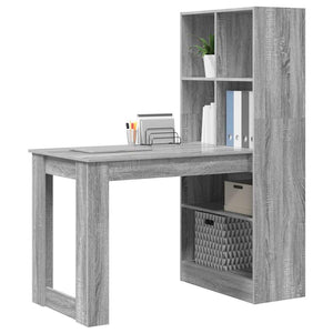 vidaXL Desk Grey Sonoma 122 x 67 x 145 cm Engineered Wood