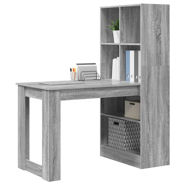 vidaXL Desk Grey Sonoma 122 x 67 x 145 cm Engineered Wood