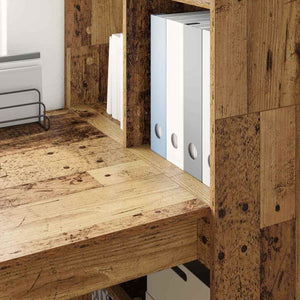 vidaXL Desk with Shelf Reclaimed Wood 122 x 67 x 145 cm Engineered Wood