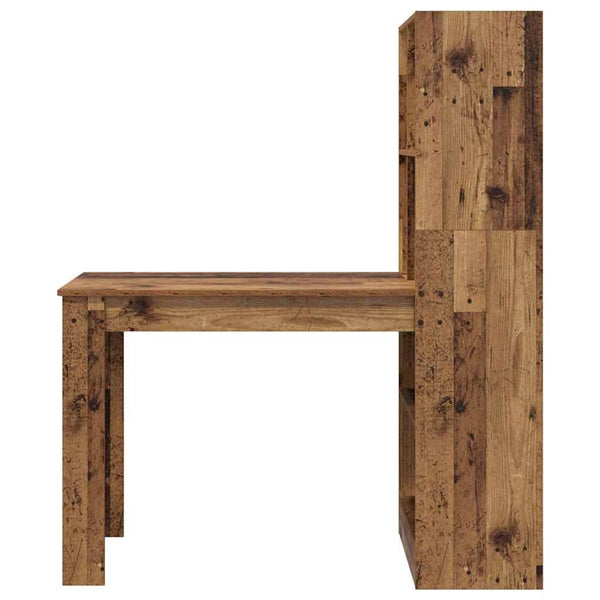 vidaXL Desk with Shelf Reclaimed Wood 122 x 67 x 145 cm Engineered Wood