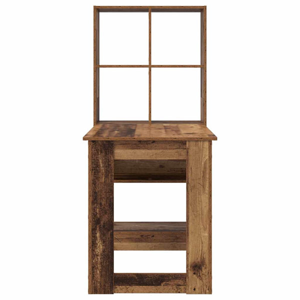 vidaXL Desk with Shelf Reclaimed Wood 122 x 67 x 145 cm Engineered Wood