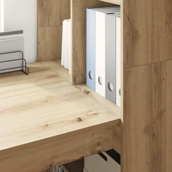 vidaXL Desk Artisan Oak 122 x 67 x 145 cm Engineered Wood