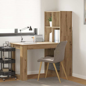 vidaXL Desk Artisan Oak 122 x 67 x 145 cm Engineered Wood