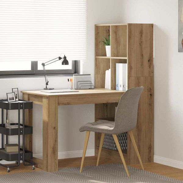 vidaXL Desk Artisan Oak 122 x 67 x 145 cm Engineered Wood