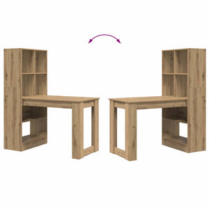 vidaXL Desk Artisan Oak 122 x 67 x 145 cm Engineered Wood