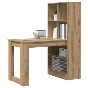 vidaXL Desk Artisan Oak 122 x 67 x 145 cm Engineered Wood