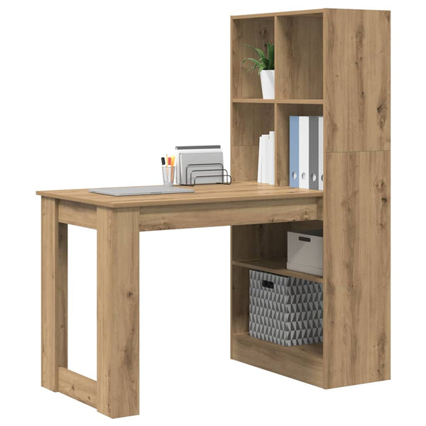 vidaXL Desk Artisan Oak 122 x 67 x 145 cm Engineered Wood