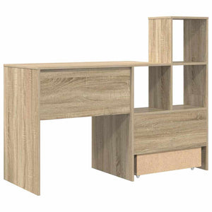 vidaXL Desk Sonoma Oak 131.5 x 50 x 106.5 cm Engineered Wood