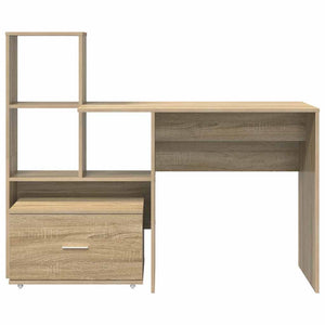 vidaXL Desk Sonoma Oak 131.5 x 50 x 106.5 cm Engineered Wood