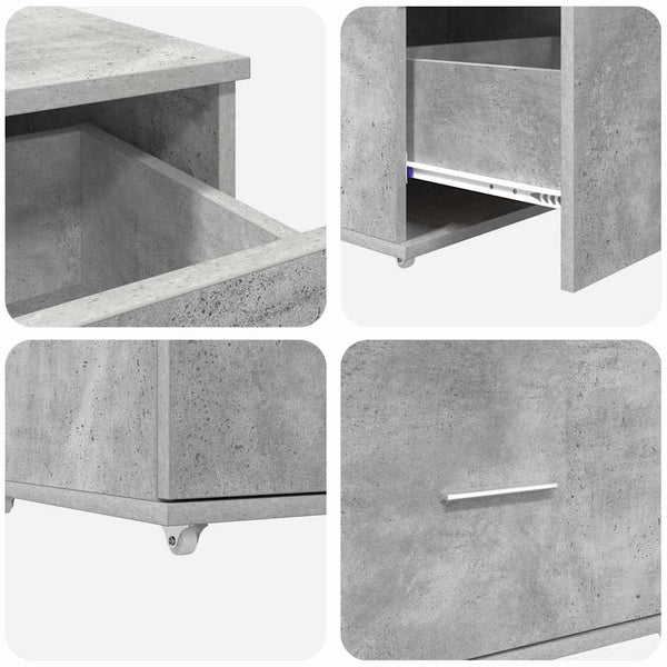vidaXL Desk Concrete Grey 131.5 x 50 x 106.5 cm Engineered Wood