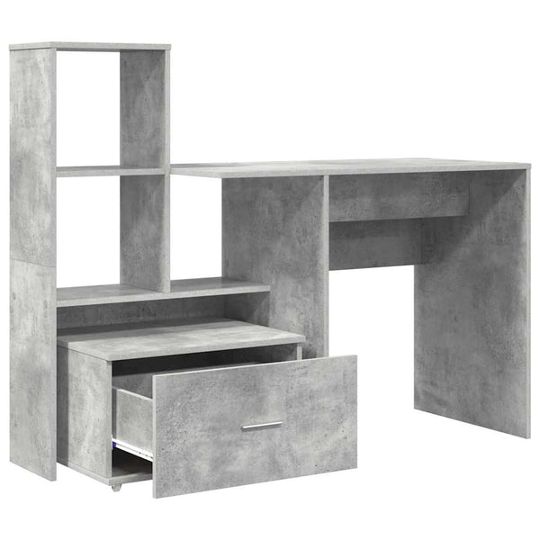 vidaXL Desk Concrete Grey 131.5 x 50 x 106.5 cm Engineered Wood