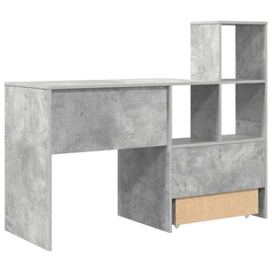 vidaXL Desk Concrete Grey 131.5 x 50 x 106.5 cm Engineered Wood