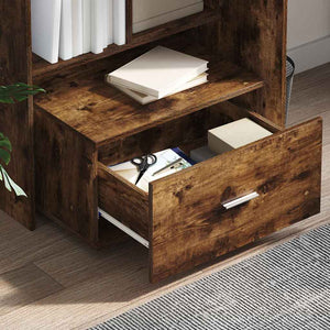vidaXL Desk with Shelves Smoked Oak 131.5 x 50 x 106.5 cm