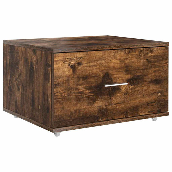 vidaXL Desk with Shelves Smoked Oak 131.5 x 50 x 106.5 cm