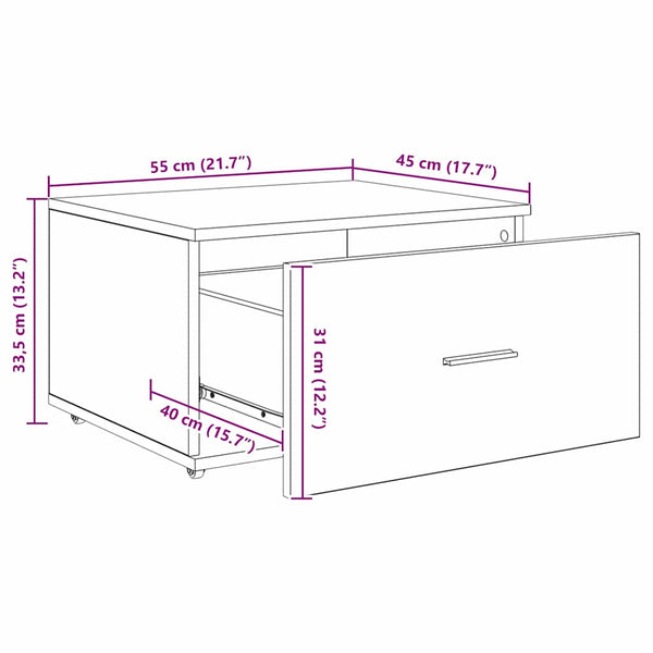 vidaXL Desk with Shelves Smoked Oak 131.5 x 50 x 106.5 cm