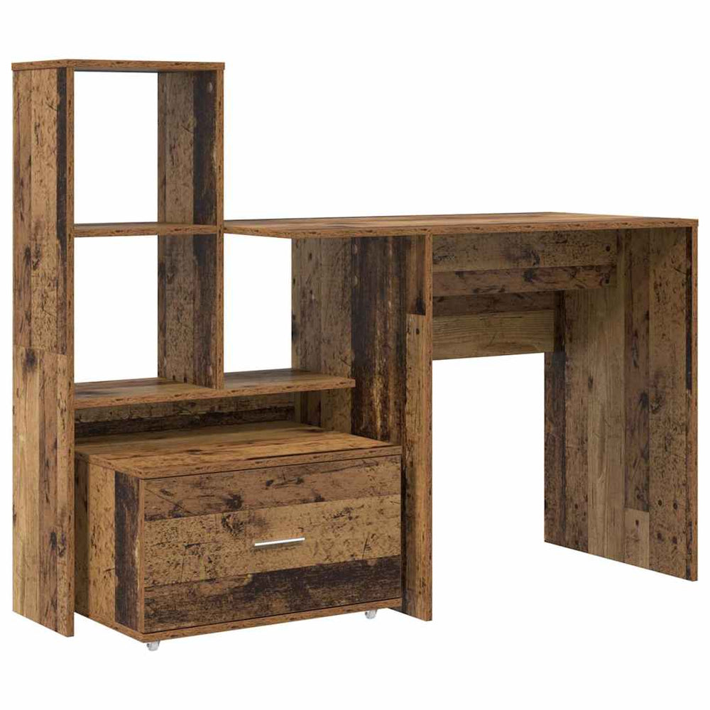 vidaXL Desk Reclaimed Wood 131.5 x 50 x 106.5 cm Engineered Wood