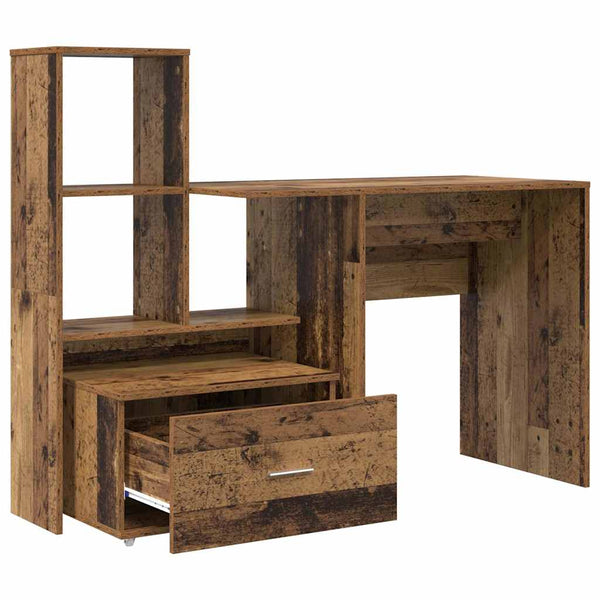 vidaXL Desk Reclaimed Wood 131.5 x 50 x 106.5 cm Engineered Wood