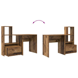 vidaXL Desk Reclaimed Wood 131.5 x 50 x 106.5 cm Engineered Wood