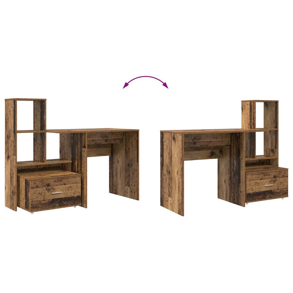 vidaXL Desk Reclaimed Wood 131.5 x 50 x 106.5 cm Engineered Wood