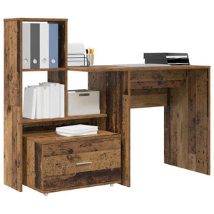 vidaXL Desk Reclaimed Wood 131.5 x 50 x 106.5 cm Engineered Wood