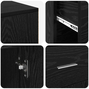 vidaXL Corner Desk Black Oak Look 102 x 88 x 75 cm