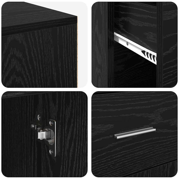 vidaXL Corner Desk Black Oak Look 102 x 88 x 75 cm