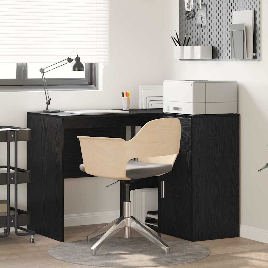 vidaXL Corner Desk Black Oak Look 102 x 88 x 75 cm