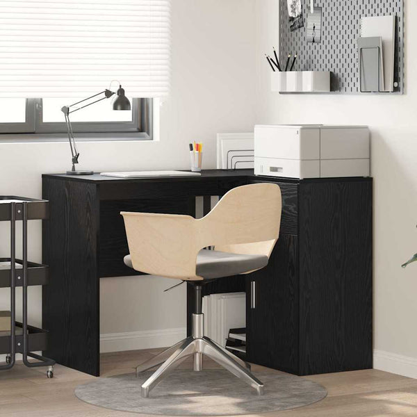 vidaXL Corner Desk Black Oak Look 102 x 88 x 75 cm