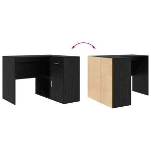 vidaXL Corner Desk Black Oak Look 102 x 88 x 75 cm