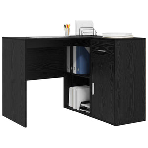 vidaXL Corner Desk Black Oak Look 102 x 88 x 75 cm